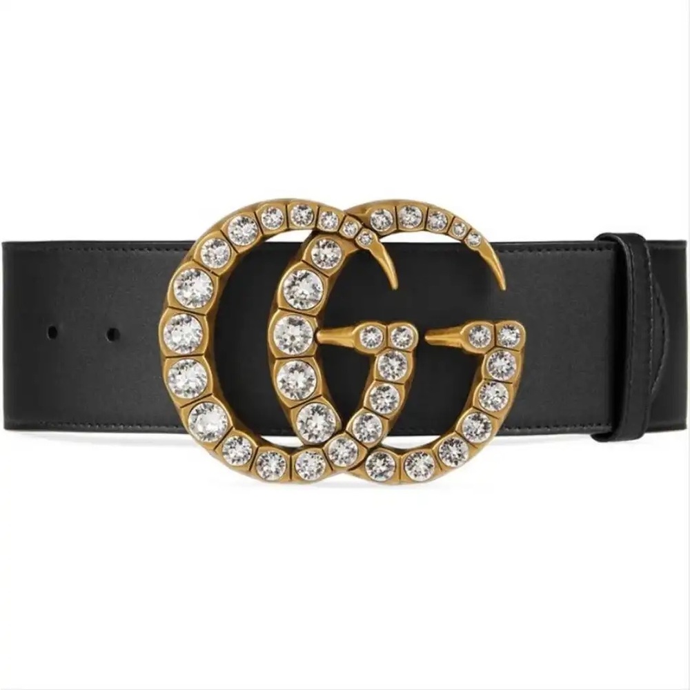Gucci GG logo crystal leather belt size 105 & 65  MARMONT
